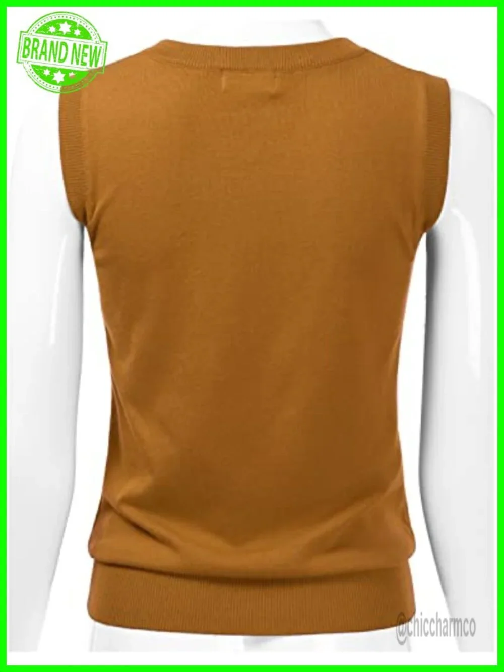 V-Neck Sleeveless Stretch Pullover Sweater Vest - Viscose Blend